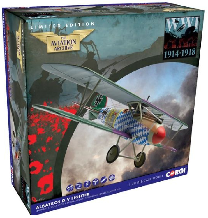 Albatros D.V Biplane, Jasta 5, Ltn. D.R Wolf, 1:48, Corgi AA37812 