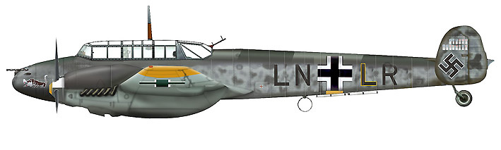 BF 110E 1. (Z)/JG 77 Lt. Felix-Maria Brandis, Malmi, Finland, 1942, 1:72, Hobby Master 