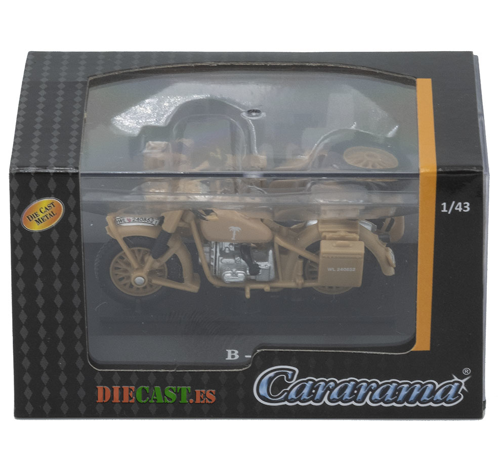 BMW R-75 with Sidecar Afrika Korps, 2nd World War, 1:43, Cararama 