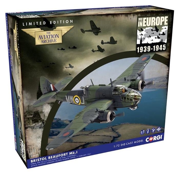 Bristol Beaufort Mk.1, 217 Sqn RAF, ‘Admiral Hipper’ Attack, 1:72, Corgi 