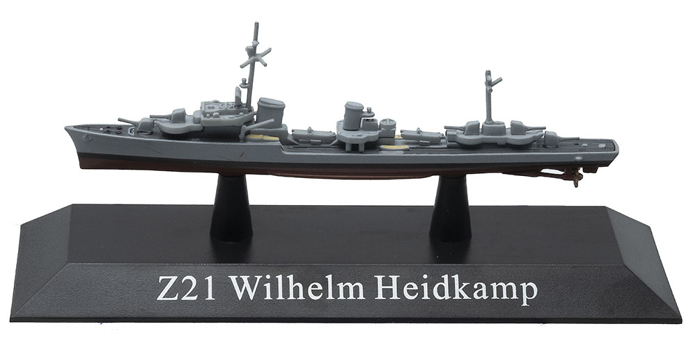 Destroyer Type 36, Z21 Wilhelm Heidkamp, Kriegsmarine, 1939, 1:1250, DeAgostini 