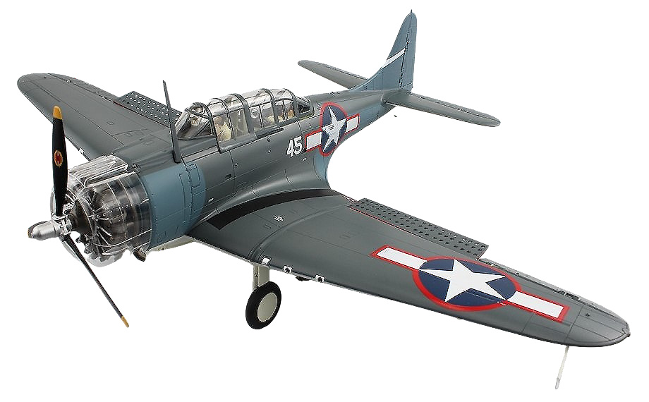 Douglas SBD-2 Dauntless US Navy White 45, VB-16, USS Lexington, 1943, 1:32, Hobby Master 