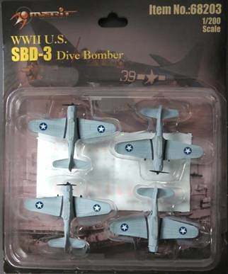 Douglas SBD-3 Dauntless, (4 units), 1941, 1:200, Merit 