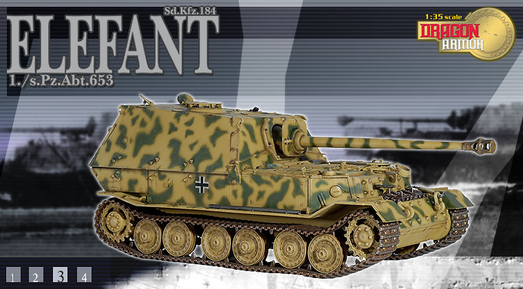 Elephant Sd.Kfz 184, 1./s.Pz.Abt.653, 1:35, Dragon Armor 