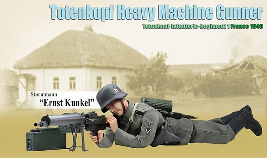 Ernst Kunkel (Sturmmann) Totenkopf Heavy Machine Gunner, Totenkopf-Infanterie-Regiment 1, France 1940, 1:6 Dragon Figures 