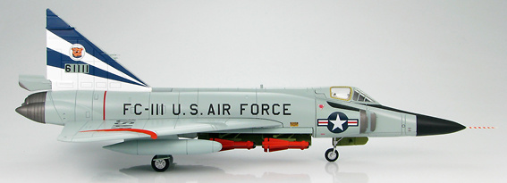 F-102A Delta Dagger 56-1111, 525th FIS, RAF Wethersfield, England, June 1961, 1:72, Hobby Master 