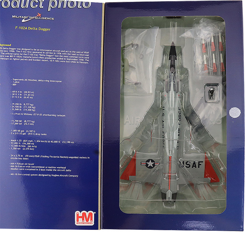 F-102A Delta Dagger USAF 148th FIG, 179th FIS MN ANG Bulldogs, #56-1488, Duluth ANGB, MN, 1970, 1:72, Hobby Master 