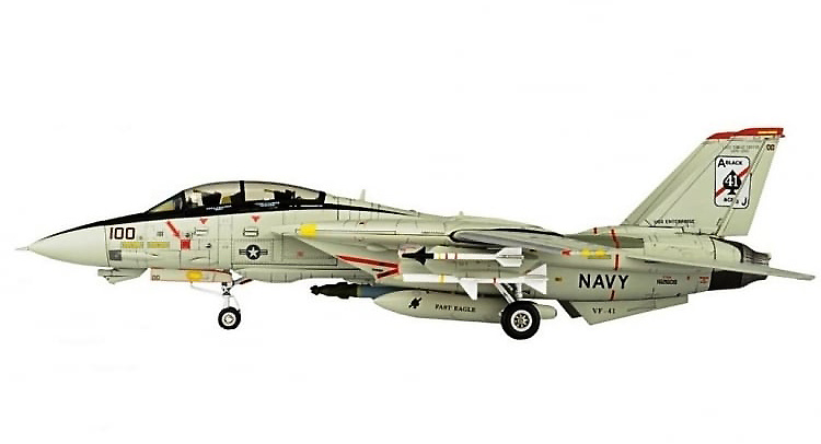 F-14D Tomcat VF-41 Black Aces, USS Enterprise CVN-65, 2001, 1:72, JC Wings 