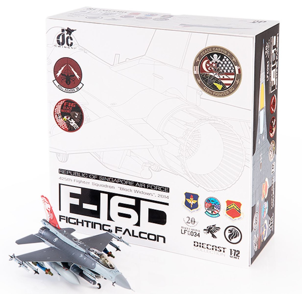 F-16D, Singapore, 425th Fighter Sqn. Black Widows, 2014, 1:72, JC Wings 