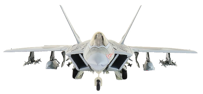 F-22 Raptor “Spirit of America” (underwing weapons: 2 x AGM-158, 8 x AIM-120, 2 x fuel tanks), 1:72, Hobby Master 