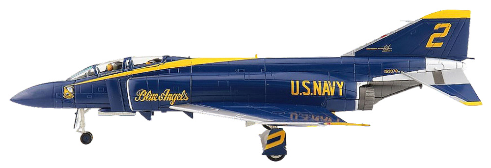 F-4J Phantom II No. 2 airplane, US Blue Angels, 1969, 1:72, Hobby Master 