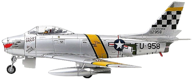 F-86F Sabre 51-12958, Capt. Harold E. Fischer, 39th FIS/1st FW, Korea 1953, 1:72, Hobby Master 