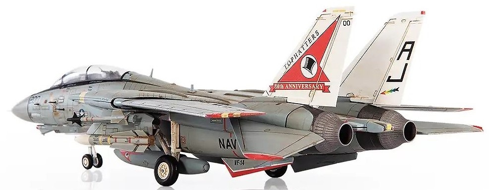 F14A Tomcat US Navy, VF-14 Tophatters, USS Theodore Roosevelt, 80th Anniversary Edition, 1999, 1:72, JC Wings 