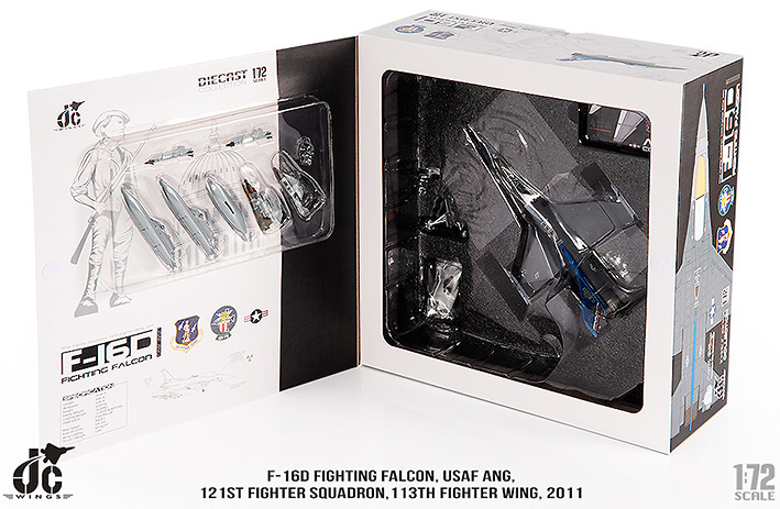 F16D Fighting Falcon USAF ANG, 121st Fighter Squadron, 113th Fighter Wing, 2011, 1:72, JC Wings 