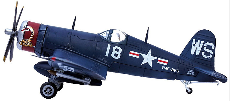 F4U Corsair, USMC VMF-323 Death Rattlers, White 18, USS Sicily, Korea, 1951, 1:72, Legion 