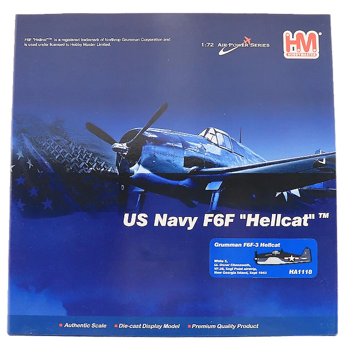 F6F-5 Hellcat White 5, Lt. Oscar Chenoweth, Sept 1943, 1:72, Hobby Master 