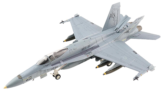 F/A-18C Hornet, USN VFA-81 Sunliners, AA410 MiG Killer, USS Saratoga, Persian Gulf, Operation Desert Storm 1991, 1:72, Hobby Master 