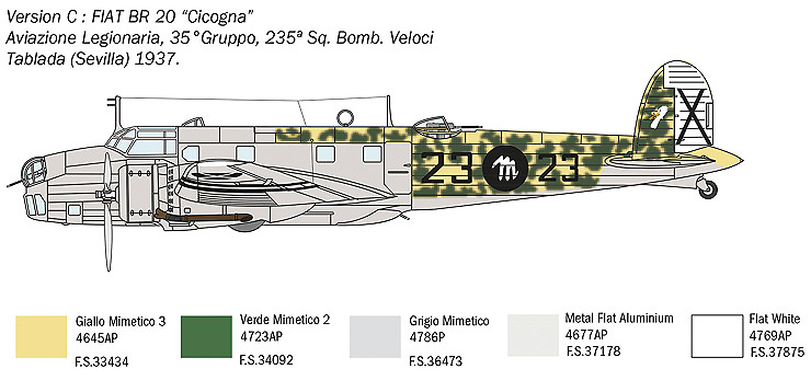 FIAT BR.20 Cicogna, 1:72, Italeri 