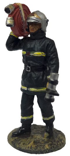 Firefighter of Paris with flame-retardant suit, France, 2003, 1:30, Del Prado 