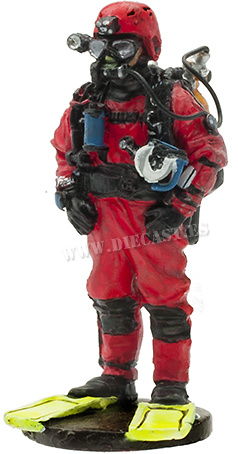 Firefighter with diving equipment, France, 2010, 1:30, Del Prado 