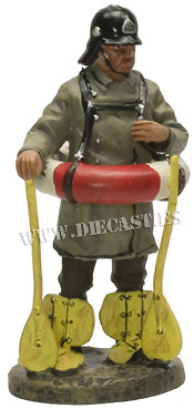 Firefighter with lifebuoy, Germany 1900, 1:30, Del Prado 