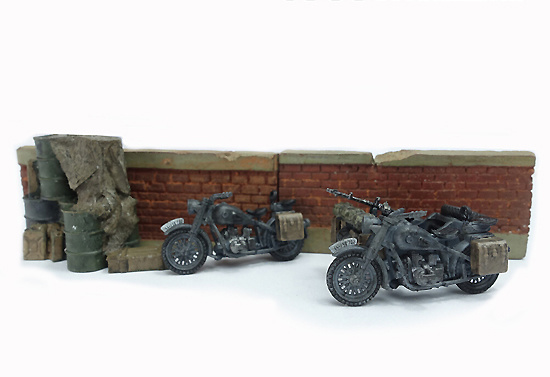 German BMW R75, 3th SS Tank Division, WWII combo Diorama, 1:72, PMA 