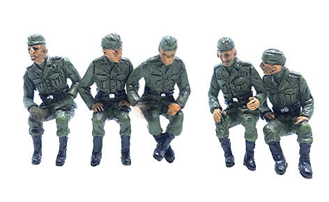 German soldiers in sitting position, World War II, Set A, 1:72, PMA 