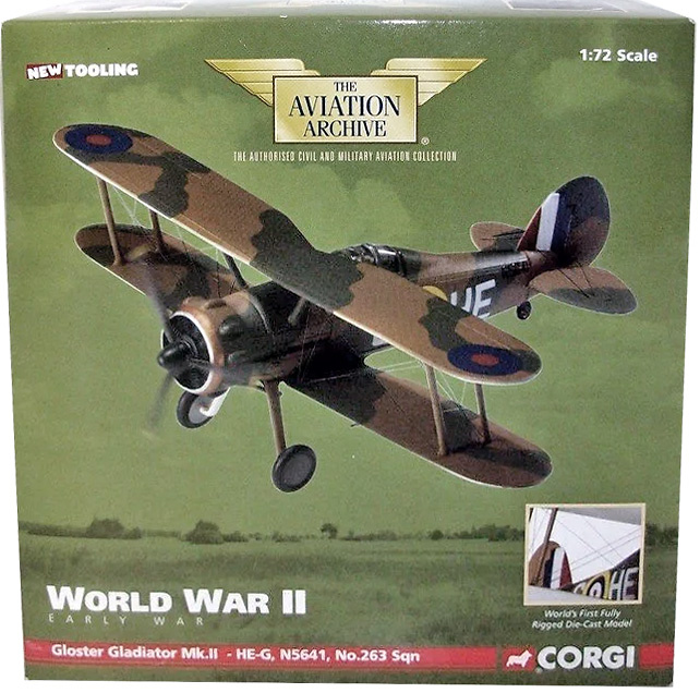 Gloster Gladiator MK2 HE-G, N5641, NO.263 Sqn, NorWAY, 1940, 1:72, Corgi 