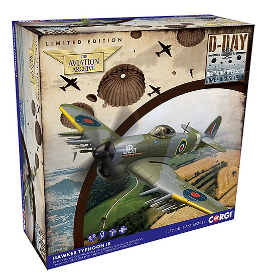 Hawker Typhoon IB MN935 JB II, W CMDR J R Baldwin, 146 Wing RAF, June 1944 1:72, Corgi 