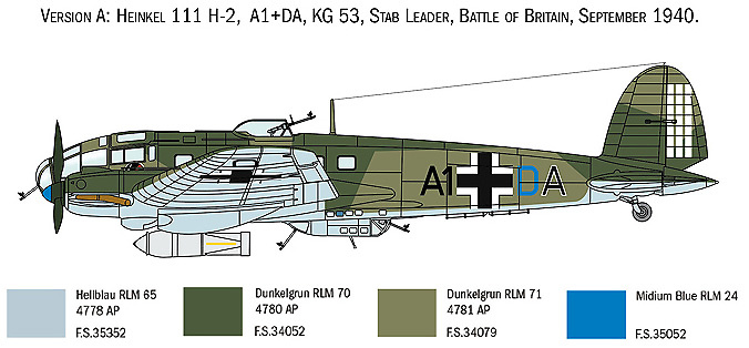 Heinkel HE111H, Medium Bomber, Germany, WWII 1:72, Italeri 