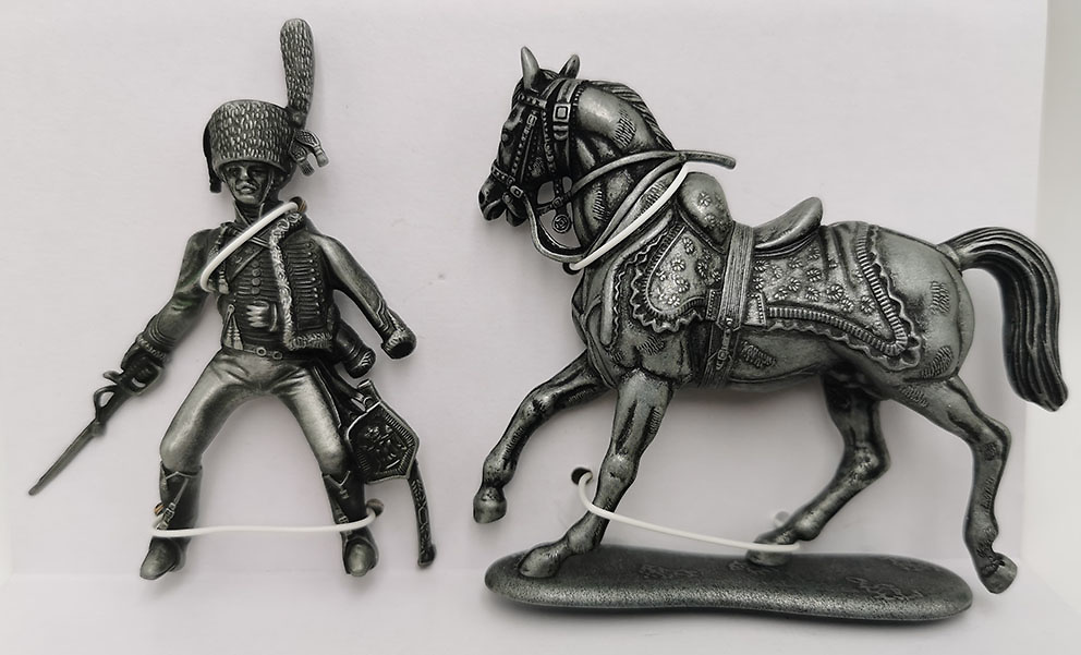 Horseman and horse, Imperial Guard's hunter regiment, 1:24, Atlas Editions 