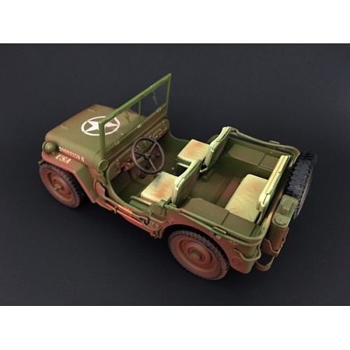 Jeep US Army, green (with marks of use), World War II, 1:18, American Diorama 