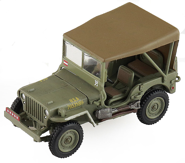 Jeep Willys,US Army, Gen. Douglas MacArthur, Leyte, Philippines, 1945, 1:72, Hobby Master 