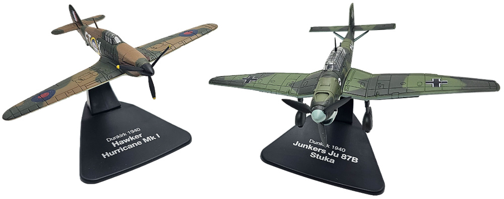 Junkers Ju 87B Stuka + Hakwer Hurricane Mk I, Dunkirk, 1940, 1:72, Atlas 