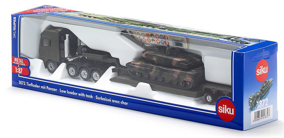 Low loader with tank, 1:87, Siku 