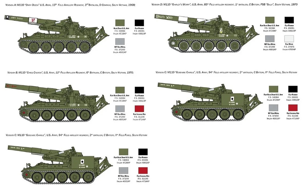 M110 Self-Propelled Howitzer, US Army, 1:35, Italeri 