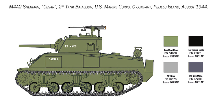 M4 Sherman, U.S. Marine Corps, 1:35, Italeri 