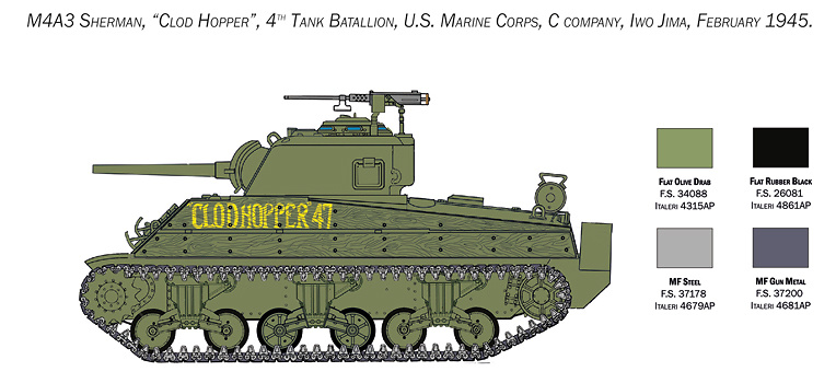 M4 Sherman, U.S. Marine Corps, 1:35, Italeri 