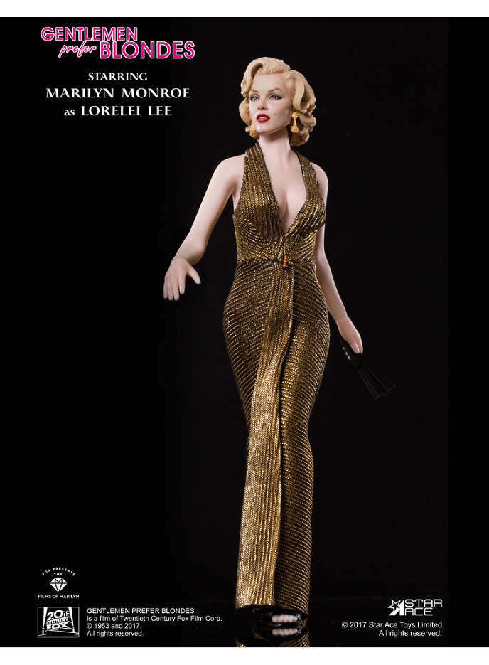 Marilyn Monroe in a gold dress, in 