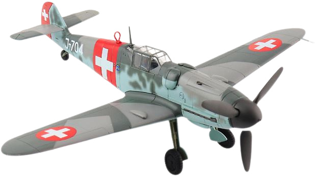 Messerschmitt Bf 109 G-6 J-704, 7 Fliegerkompanie, Swiss Air Force, 1944, 1:48, Hobby Master 