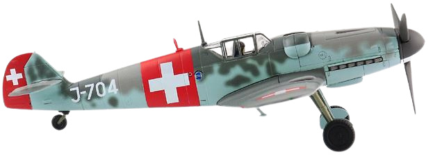 Messerschmitt Bf 109 G-6 J-704, 7 Fliegerkompanie, Swiss Air Force, 1944, 1:48, Hobby Master 