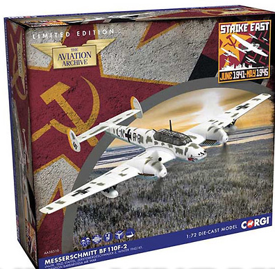 Messerschmitt Bf 110F, Luftwaffe 10.(Z)/JG 5, LN+FR, Eastern Front, Operation Barbarossa, Winter 1942, 1:72, Corgi 