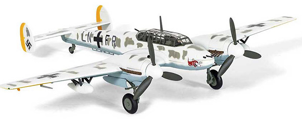 Messerschmitt Bf 110F, Luftwaffe 10.(Z)/JG 5, LN+FR, Eastern Front, Operation Barbarossa, Winter 1942, 1:72, Corgi 