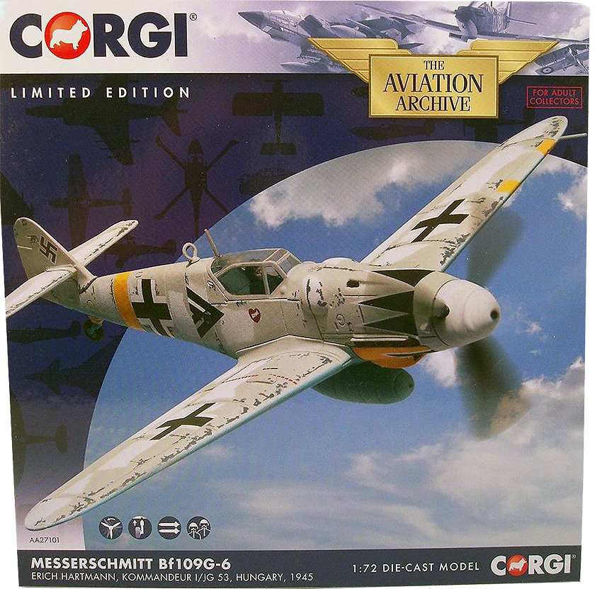 Messerschmitt Bf109G6 Erich Hartmann, Kommandeur I/JG 53, Hungary, 1945, 1:72, Corgi 