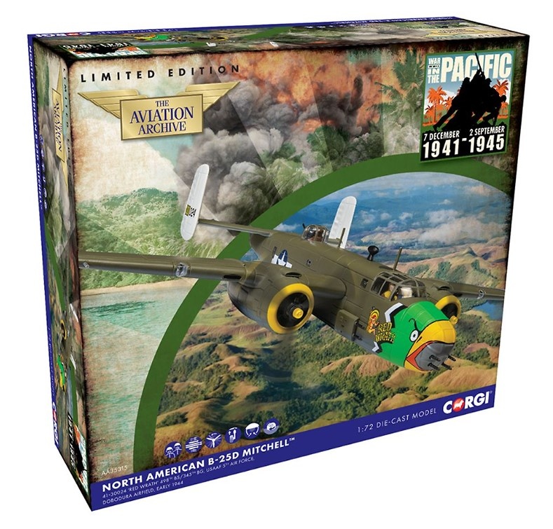 North American B-25D Mitchell, 'Red Wrath' Dobadura, New Guinea, 1944, 1:72, Corgi 