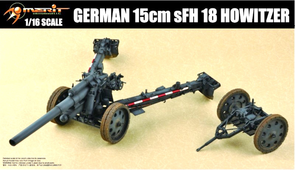 Obús 15cm sFH 18 Howitzer, Alemania, 1:16, Merit 