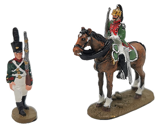 One soldier on foot and another on horseback, Battle of Austerlitz, 1:60, Del Prado 