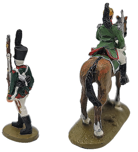 One soldier on foot and another on horseback, Battle of Austerlitz, 1:60, Del Prado 