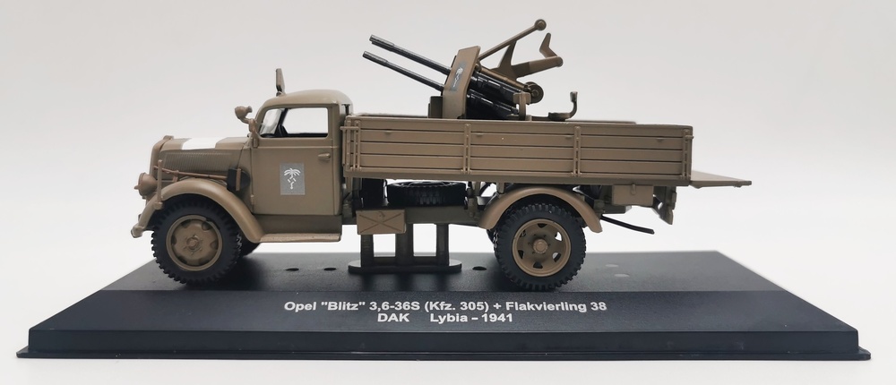 Opel Blitz 3,6-36S (Kfz. 305) + Flakvierling 38 DAK, Lybia, 1941, 1943, 1:43, Atlas 