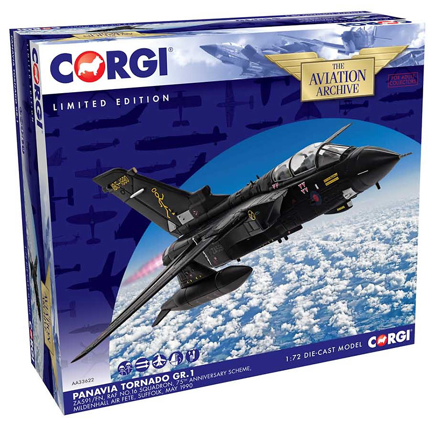 Panavia Tornado GR1-ZA591 FN RAF No 16 Squadron 75th Anniversary Scheme, 1/72, Corgi 